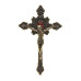CRUCIFIXO COM A MEDALHA DE SÃO BENTO - DOURADO