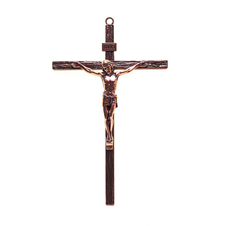 CRUCIFIXO DE PAREDE EM METAL - ROSÊ