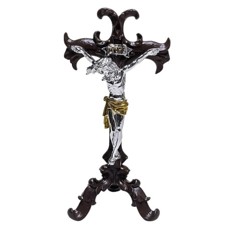 CRUCIFIXO DE MESA - JESUS PRATA - 29,5CM