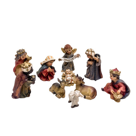 PRESÉPIO 10 PEÇAS - ROSTO INFANTIL -  5CM