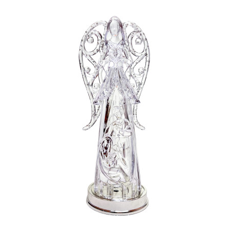 ANJO DE ACRÍLICO COM SAGRADA FAMÍLIA - LUMINOSO