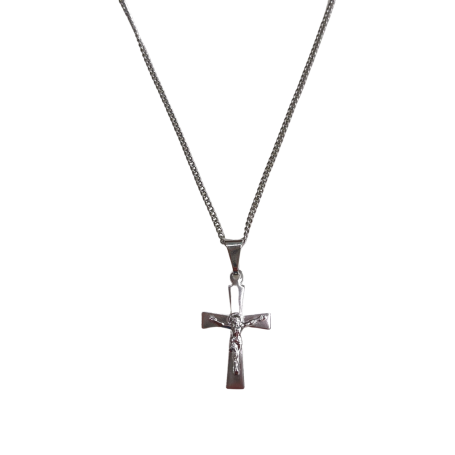 CORRENTE DE AÇO COM CRUCIFIXO 2,5CM 