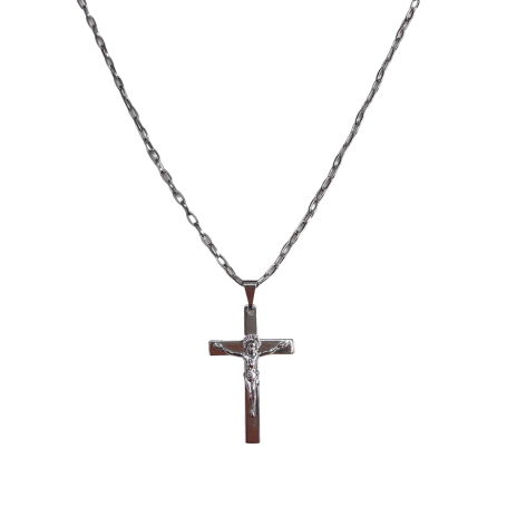 CORRENTE DE AÇO COM CRUCIFIXO 3,5CM