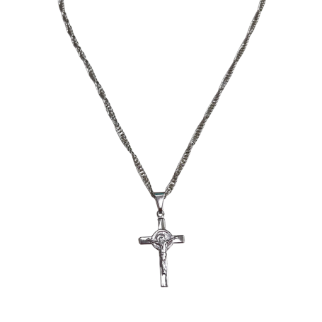 CORRENTE DE AÇO - CRUCIFIXO COM RESPLENDOR 2,5CM 