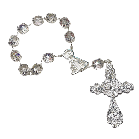 DEZENA DE NOIVA - CRISTAL 12MM - PRATA - APARECIDA