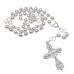 TERÇO DE NOIVA - PÉROLA 10MM - PRATA - CORAÇÃO COM STRASS E ALIANÇA
