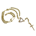 TERÇO DE PESCOÇO COM FECHO - DOURADO - CORAÇÃO COM STRASS