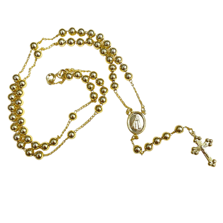 TERÇO DE PESCOÇO COM FECHO - DOURADO - APARECIDA