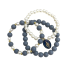 TRIO DE PULSEIRAS - MEDALHA MILAGROSA - CINZA