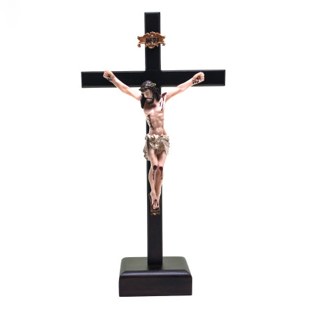 CRUCIFIXO DE MESA - JESUS EM POLIÉSTER - 30CM