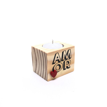 PORTA VELA CUBO - AMOR