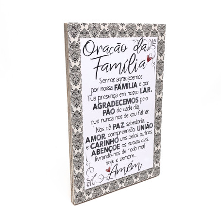 PLACA DE MESA DECOUPADA - ORAÇÃO DA FAMÍLIA