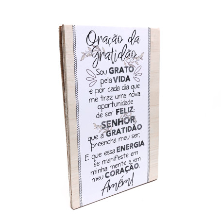 PLACA DE MESA DECOUPADA - ORAÇÃO DA GRATIDÃO