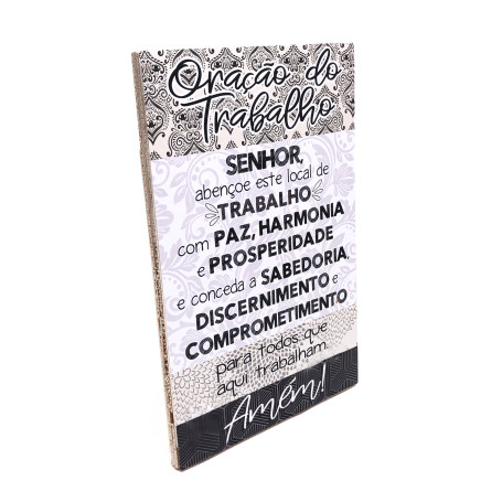 PLACA DE MESA DECOUPADA - ORAÇÃO DO TRABALHO