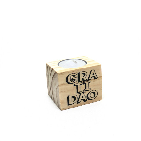 PORTA VELA CUBO - GRATIDÃO