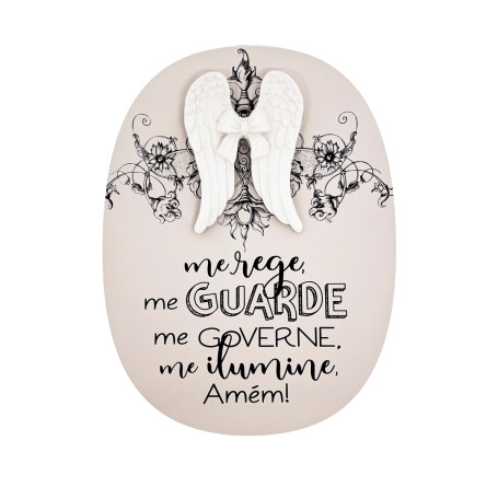 QUADRO COM APLIQUE DE ASAS - ME REGE, ME GUARDE