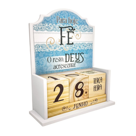 CALENDÁRIO PERMAMENTE CUBOS - MADEIRA - PARA HOJE: FÉ
