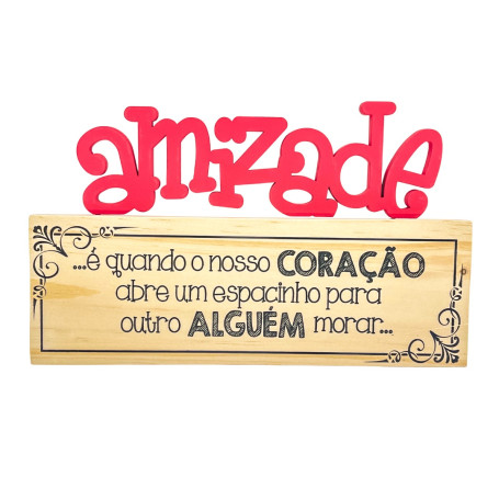 MADEIRINHA - AMIZADE - VERMELHO