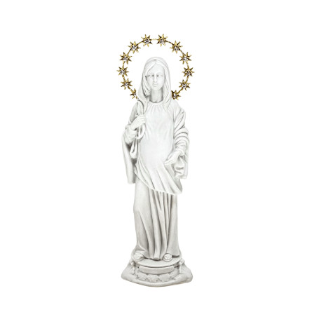 IMAGEM NOSSA SENHORA GRÁVIDA - MÁRMORE - COROA DE ESTRELAS - 22CM
