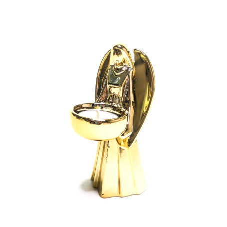 PORTA VELA ANJO DOURADO - PORCELANA