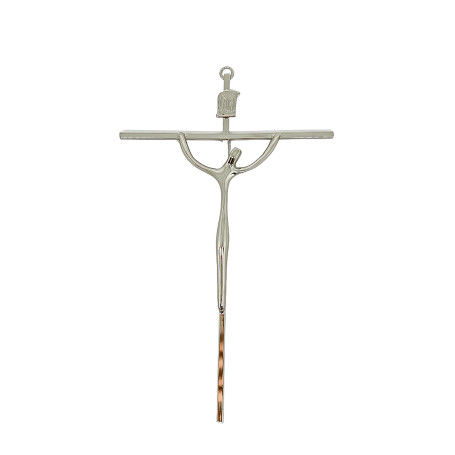 CRUCIFIXO ESTILIZADO PEQUENO - CRUZ QUADRADA - PRATA - 21X14