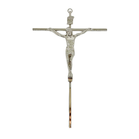 CRUCIFIXO MÉDIO - CRUZ QUADRADA - PRATA - 24X14