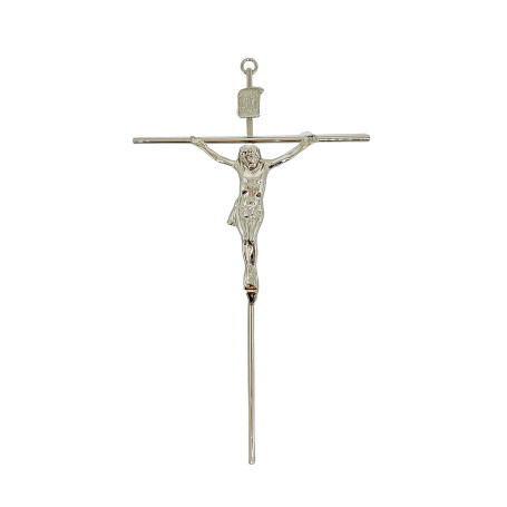 CRUCIFIXO PEQUENO - CRUZ REDONDA - PRATA - 21X13