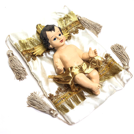 MENINO JESUS COM ALMOFADA - DOURADA - 19CM