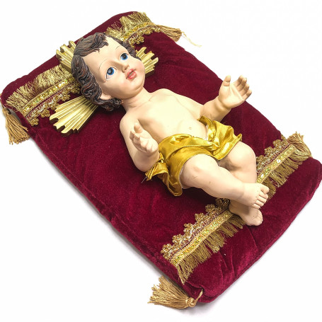 MENINO JESUS COM ALMOFADA - VERMELHA - 37CM
