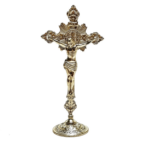 CRUZ DE METAL COM RESPLENDOR - DOURADA