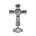 CRUZ DE METAL COM ORAÇÃO DE SÃO BENTO - PRATA