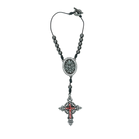 DEZENA DE CARRO - ESPÍRITO SANTO - HEMATITA - STRASS VERMELHO