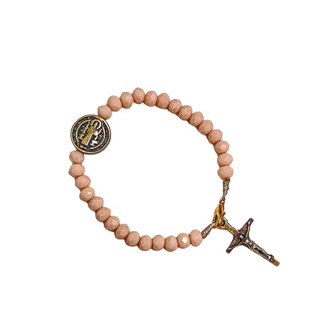 PULSEIRA DE CRISTAL - SÃO BENTO - SALMÃO COM DOURADO