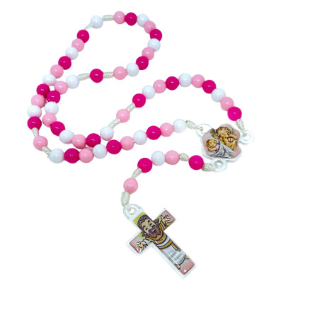 TERÇO INFANTIL - ACRÍLICO - 8MM - ROSA