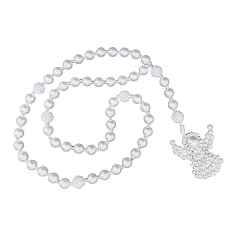 TERÇO DE PÉROLA COM ANJO - BRANCO