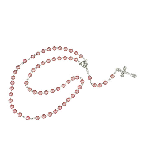 TERÇO PÉROLA - 6MM - ROSA