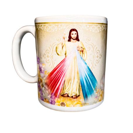 CANECA DE CERÂMICA - JESUS MISERICORDIOSO - FLORAL