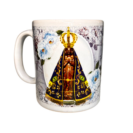 CANECA DE CERÂMICA - APARECIDA FLORAL