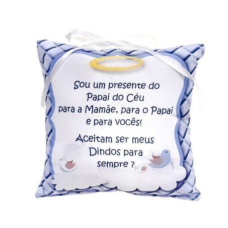 ALMOFADA - CONVITE PARA PADRINHOS - AZUL