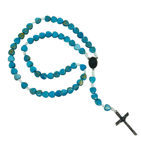 TERÇO CORAÇÃO - NOSSA SENHORA DE FÁTIMA - AZUL