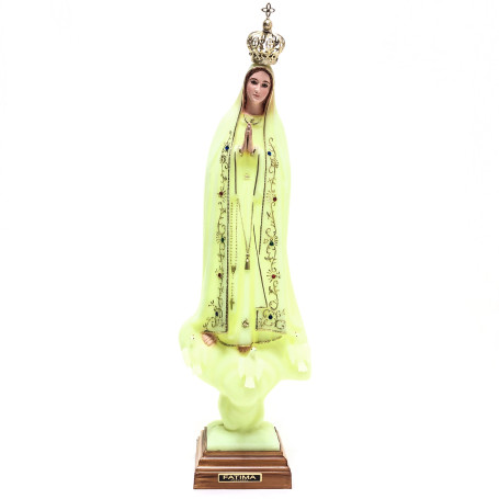 IMAGEM NOSSA SENHORA DE FÁTIMA PORTUGUESA - 55CM - LUMINOSA - OLHOS DE VIDRO