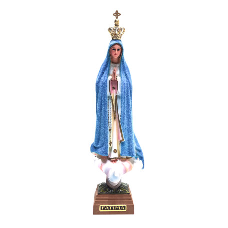 IMAGEM NOSSA SENHORA DE FÁTIMA PORTUGUESA - 29CM - PLURICOLOR - OLHOS DE VIDRO