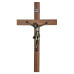 CRUCIFIXO DE MADEIRA CLARA 45X25 - PRATA