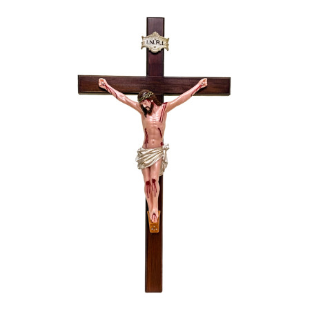 CRUCIFIXO DE PAREDE - JESUS EM POLIÉSTER - 50CM