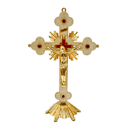 CRUCIFIXO DE METAL - BEGE - 29,5CM