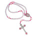 TERÇO - NOSSA SENHORA DAS GRAÇAS - TRANSPARENTE COM ROSA
