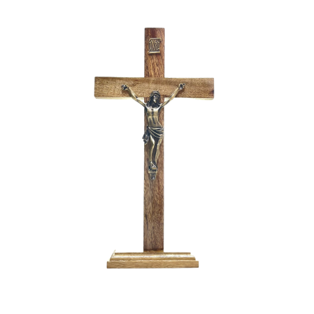 CRUCIFIXO DE MESA - MADEIRA - 35CM