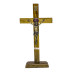 CRUCIFIXO DE MESA - MADEIRA -SÃO BENTO RESINADO - 35CM