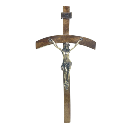 CRUCIFIXO DE MADEIRA DO PAPA - 33CM