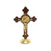 CRUZ DE METAL RESINADA - DOURADA COM VERMELHO - 15CM